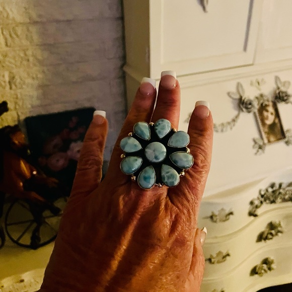 Larimar and sterling silver ring - Picture 8 of 8